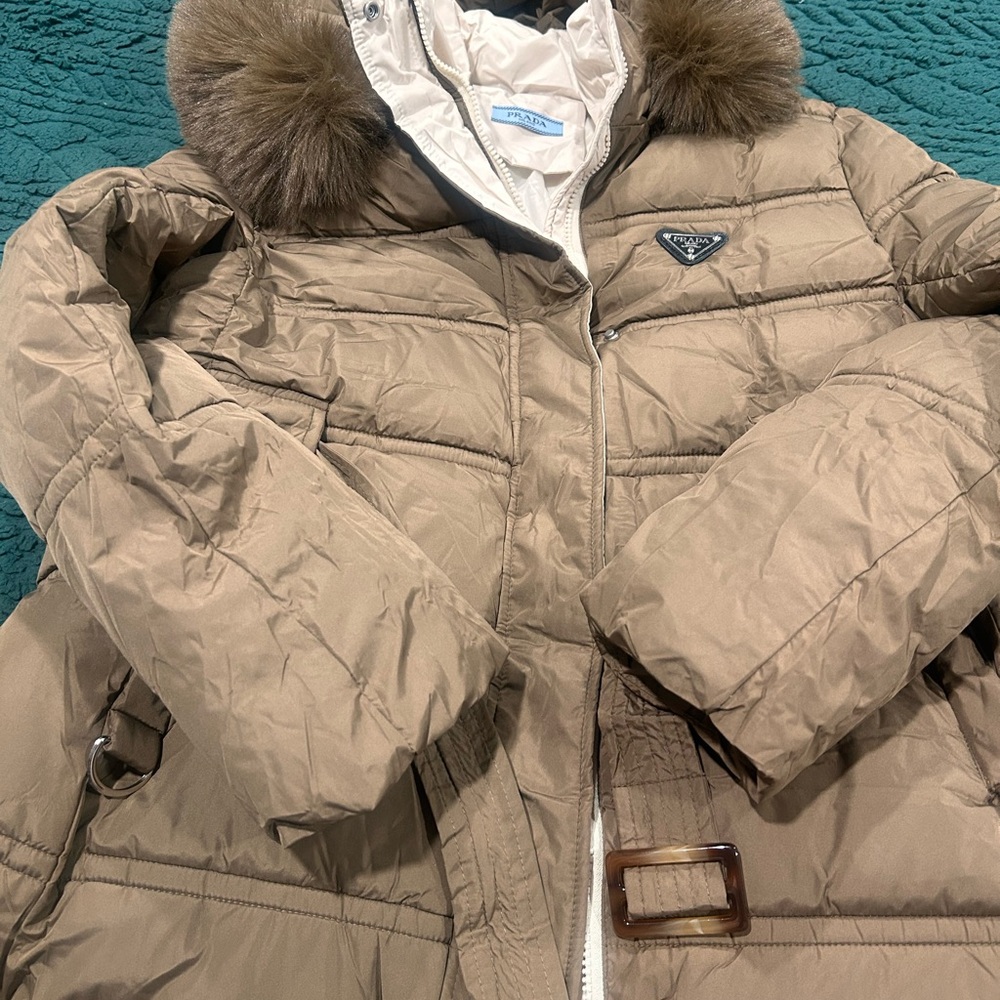 Prada Brown Jacket with Fur Detail